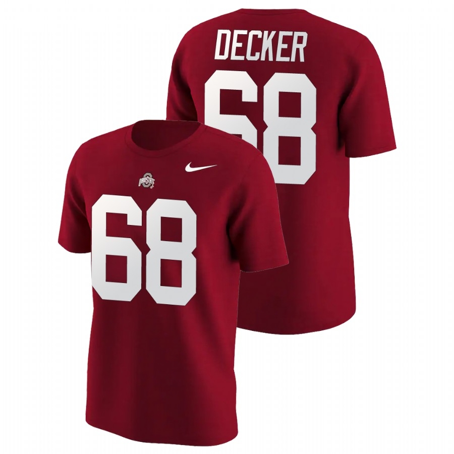Ohio State Buckeyes Men's NCAA Taylor Decker #68 Scarlet Name & Number College Football T-Shirt RZA4049CB